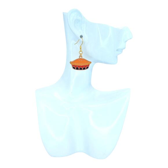 Pumpkin Pie Earrings Thanksgiving Fall Jewelry Gift - Picture 4 of 4